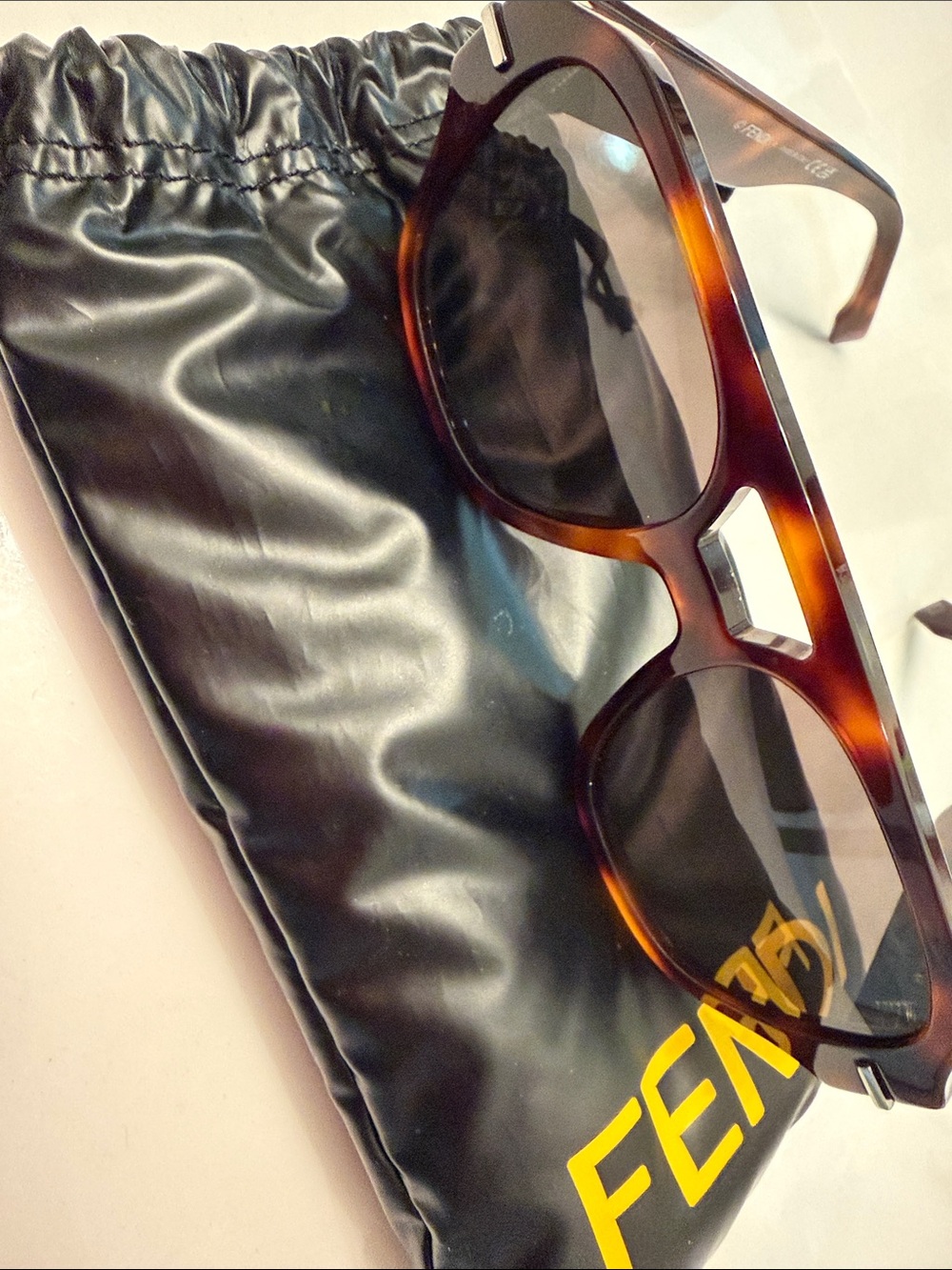 Fendi Tortoiseshell Frame Sunglasses with Dark Brown Lenses - Picture 5 of 9